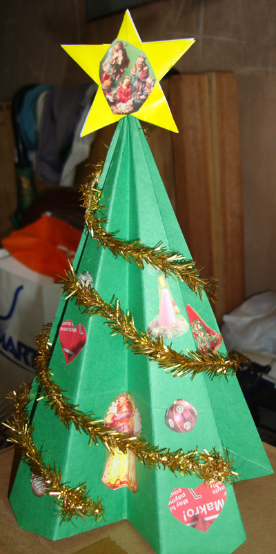 origami christmas tree